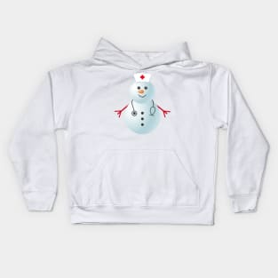 Nurse Snowman Christmas Kids Hoodie